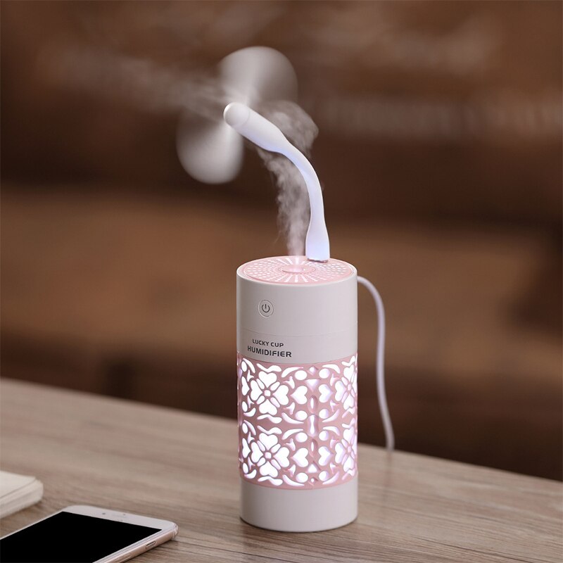 250ml Mini Diffuser Fog Maker Car Humidifier Fogger, Mist Diffuser USB Ultrasonic Diffuser With Led Light Mute Two Modes