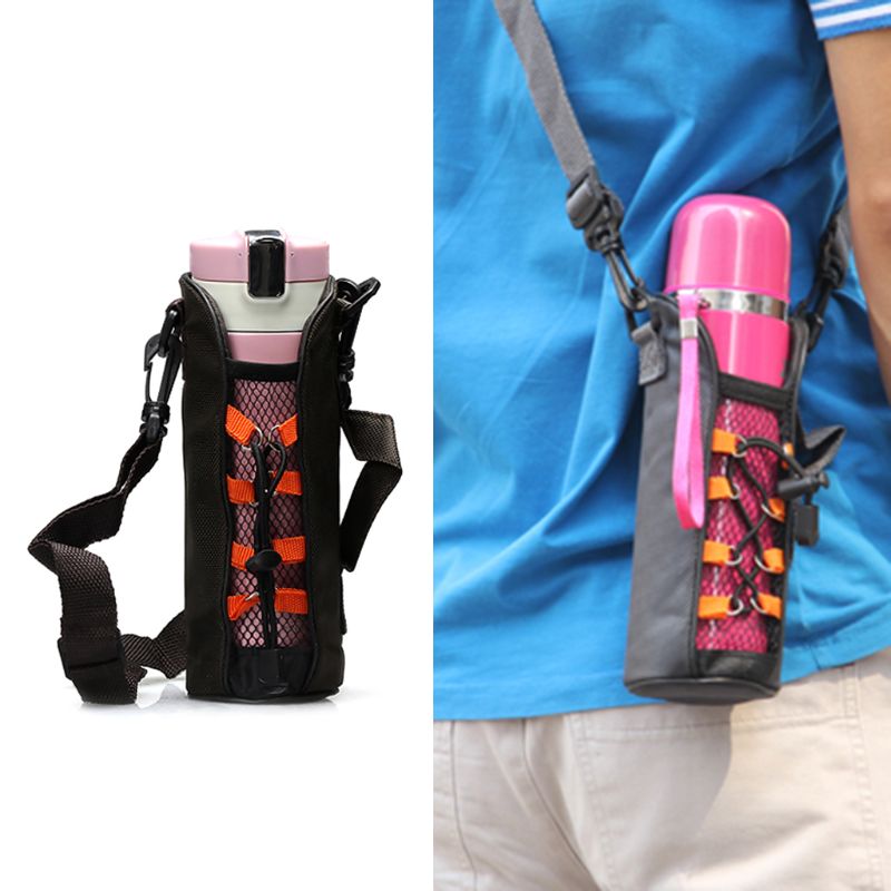 Vattenflaskhållare värmeisolerad täckväska fodral påsehållare med axelrem utomhusverktyg