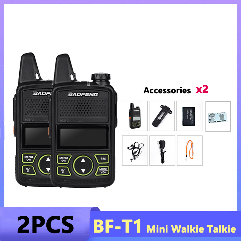1/2/4PCS Baofeng BF-T1 MINI Walkie Talkie UHF 400-470MHz USB Charger Portable Two Way Radio Noise Cancellation Kids Toys: Blue / EU