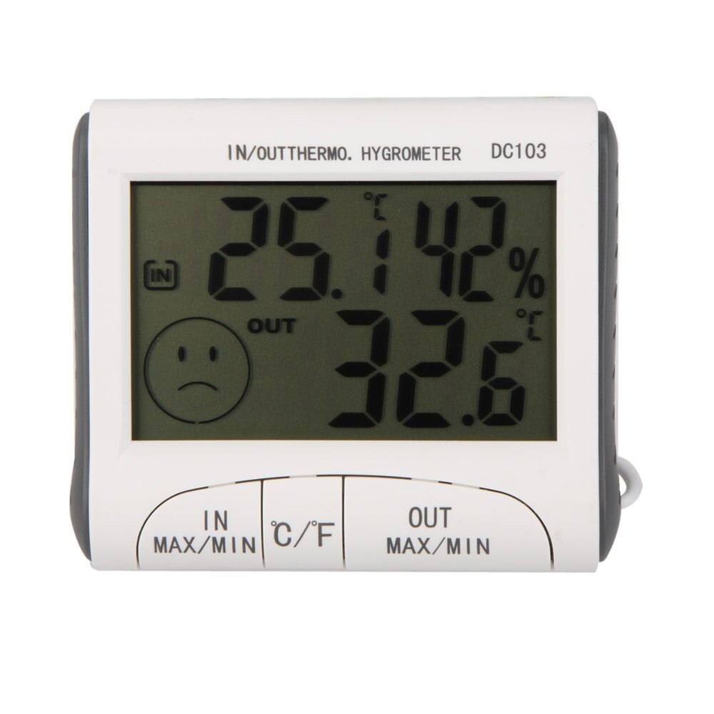 Goedkoopste Lcd Digitale Thermometer Hygrometer Vochtmeter En Bedrade Temperatuur Met Externe Sensor Wit