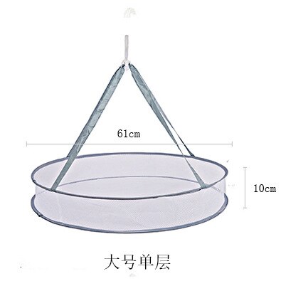 Mesh Clothes Hanging Clothes Dryer Drying Rack For Sweaters Hanging Laundry Basket Mesh Folding Nets Double Layer: C 1layer 61X10CM