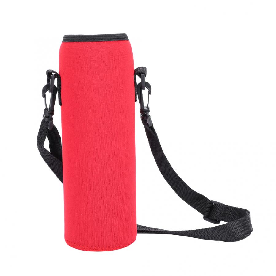 1L Sacchetto Della Bottiglia di Acqua di Campeggio Esterna Escursioni Bollitore Sacchetto Del Sacchetto Supporto Della Bottiglia di Acqua Portatile da Viaggio per Lo Zaino in neoprene Termico: Rosso