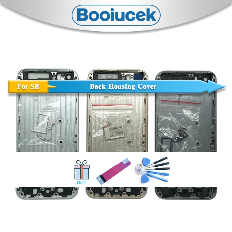 Voor iphone 5 5g or 5s se behuizing batterijklepje achter chassis frame achterklep + batterij sticker tool