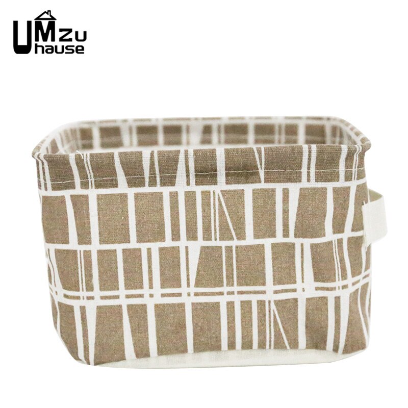 Katoen Linnen Dozen Cosmetische Make Organisatoren Flamingo Eenvoudige Magazijnbakken Home Office Organisatie Meisjes Bureau Tafel Fold Case: Striped