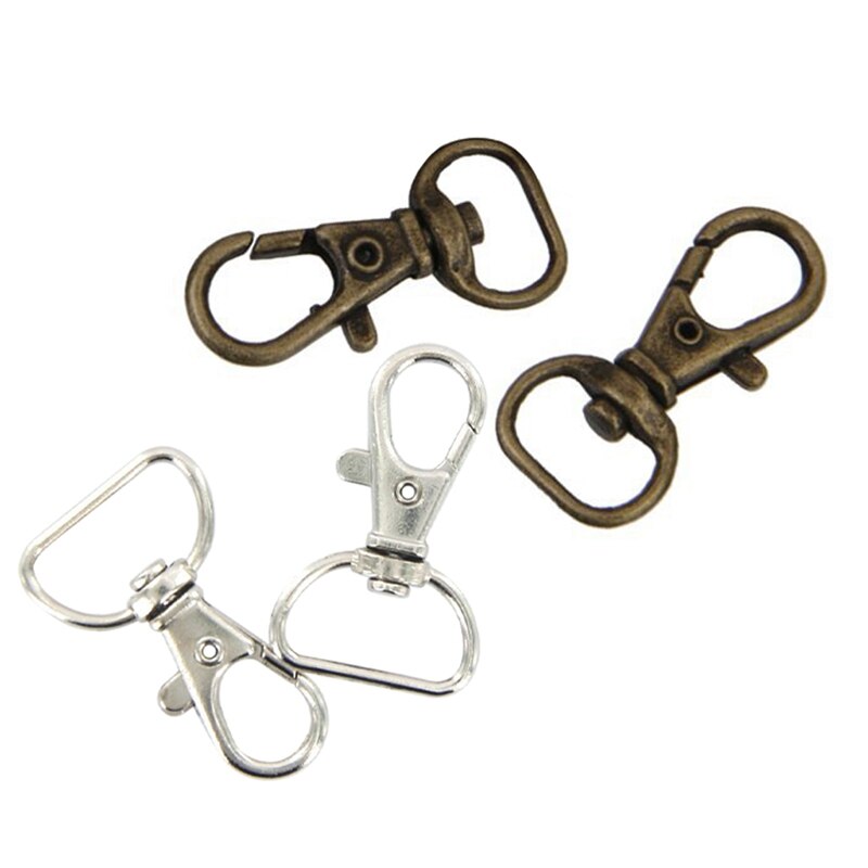 10Stck Schlüsselring Karabiner Verschluss Metall schwenken Schlüssel Halfter Bronze- 3,6 cm & 10Stck 2m x 38mm silber Farbe schwenken Karabiner