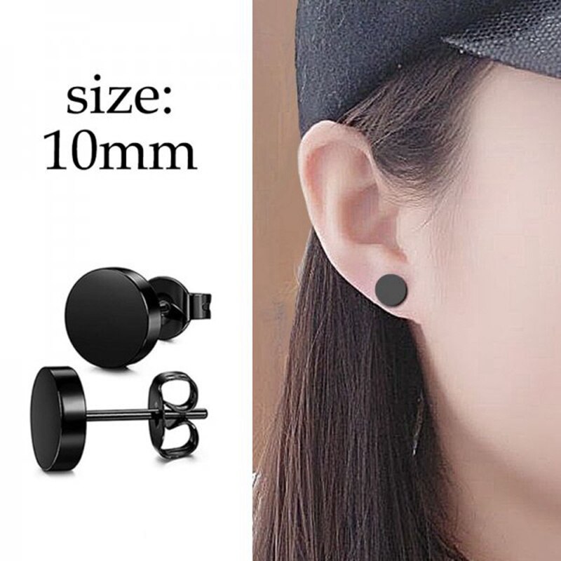 2022 Trendy Black Metal Oorringen Voor Mannen Punk Gothic Jongen Cirkel Piercing Sieraden Straat Rock Hip Hop Rapper Accessoires: 2