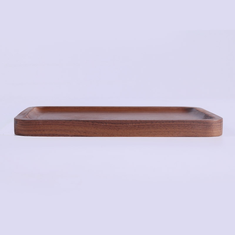 Bread Wood Plates Black Walnut Rectangle Wood Pan Plate Fruit Dishes Saucer Tea Tray Dessert Dinner