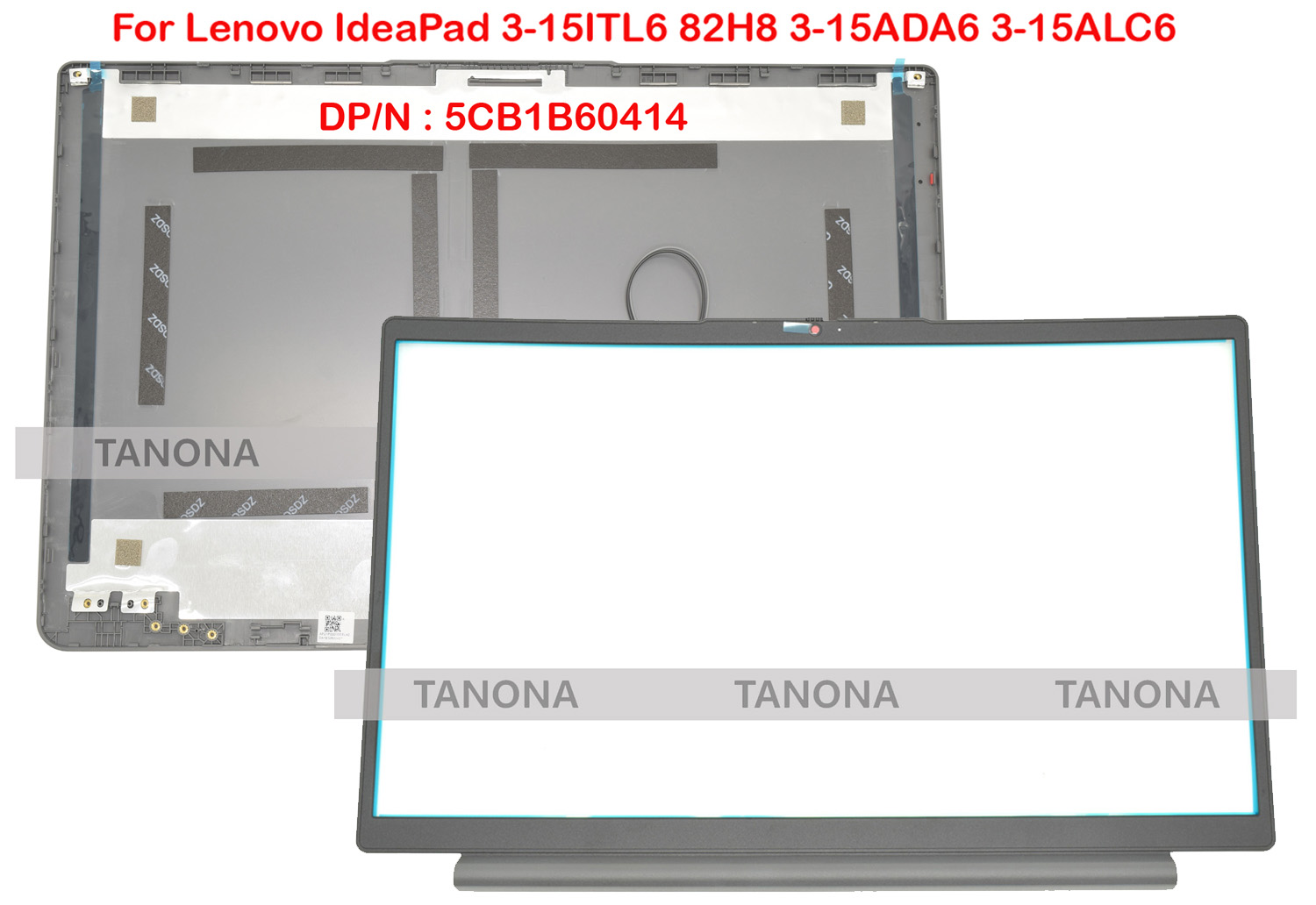 Original 5 cb 1 b 60414 5 cb 1 b 60415 för lenovo ideapad 3-15 itl 6 3-15 ada 6 3-15 alc 6 3 15 iau 7 3 15 aba 7 lcd-bakstycke bakre lock lcd-ram: Beige