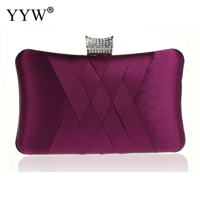 YYW Frauen Abendgesellschaft Neue Dame Handtasche Mit Kette Schulter Handtaschen Bolsas Mujer Kleinen Geldbeutel Schild Kupplungen: dunkel Violett