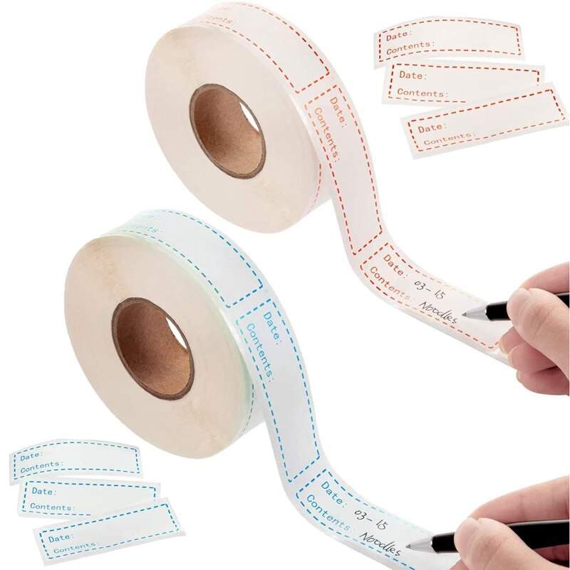 Étiquettes de congélateur amovibles, autocollants de stockage de nourriture auto-adhésifs, étiquette de papier de congélateur de réfrigérateur