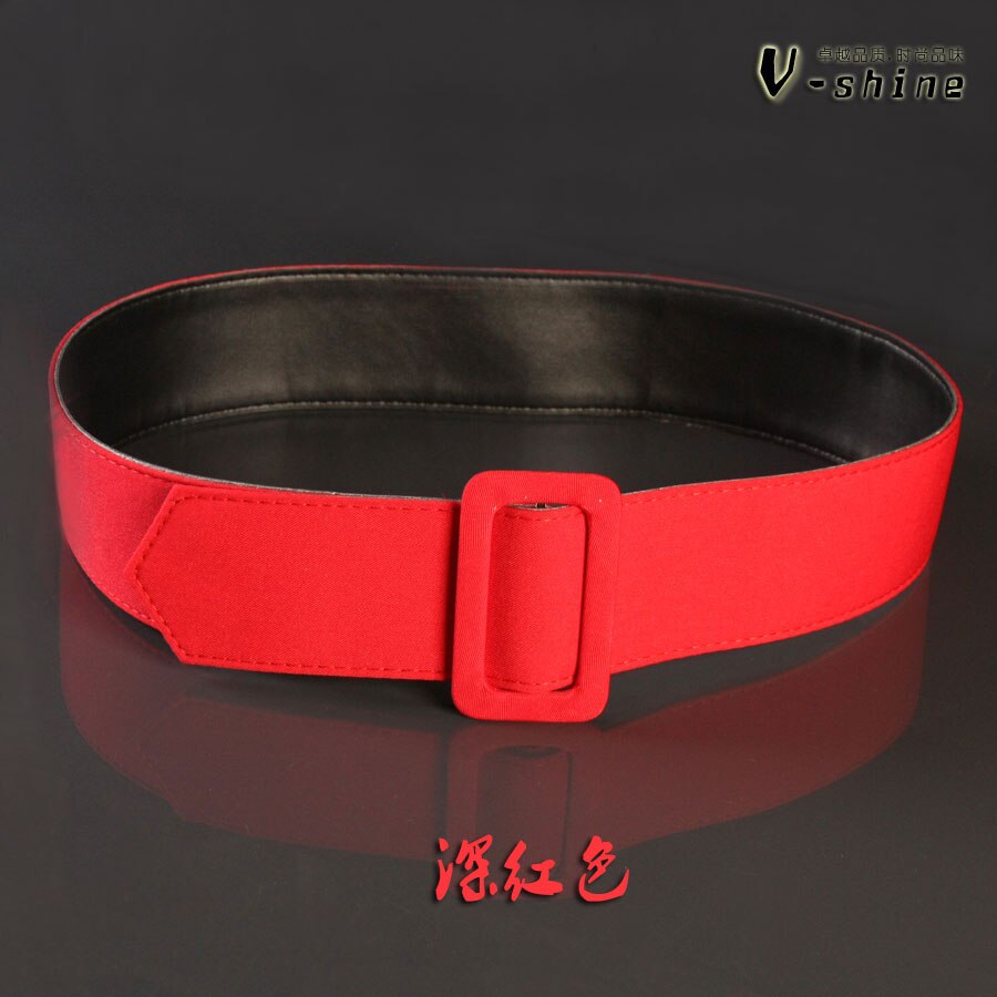 Falda negra con correa que combina con todo faja decoración cinturón de tela mujer vestido rojo de una sola pieza cinturón de tela P068: red