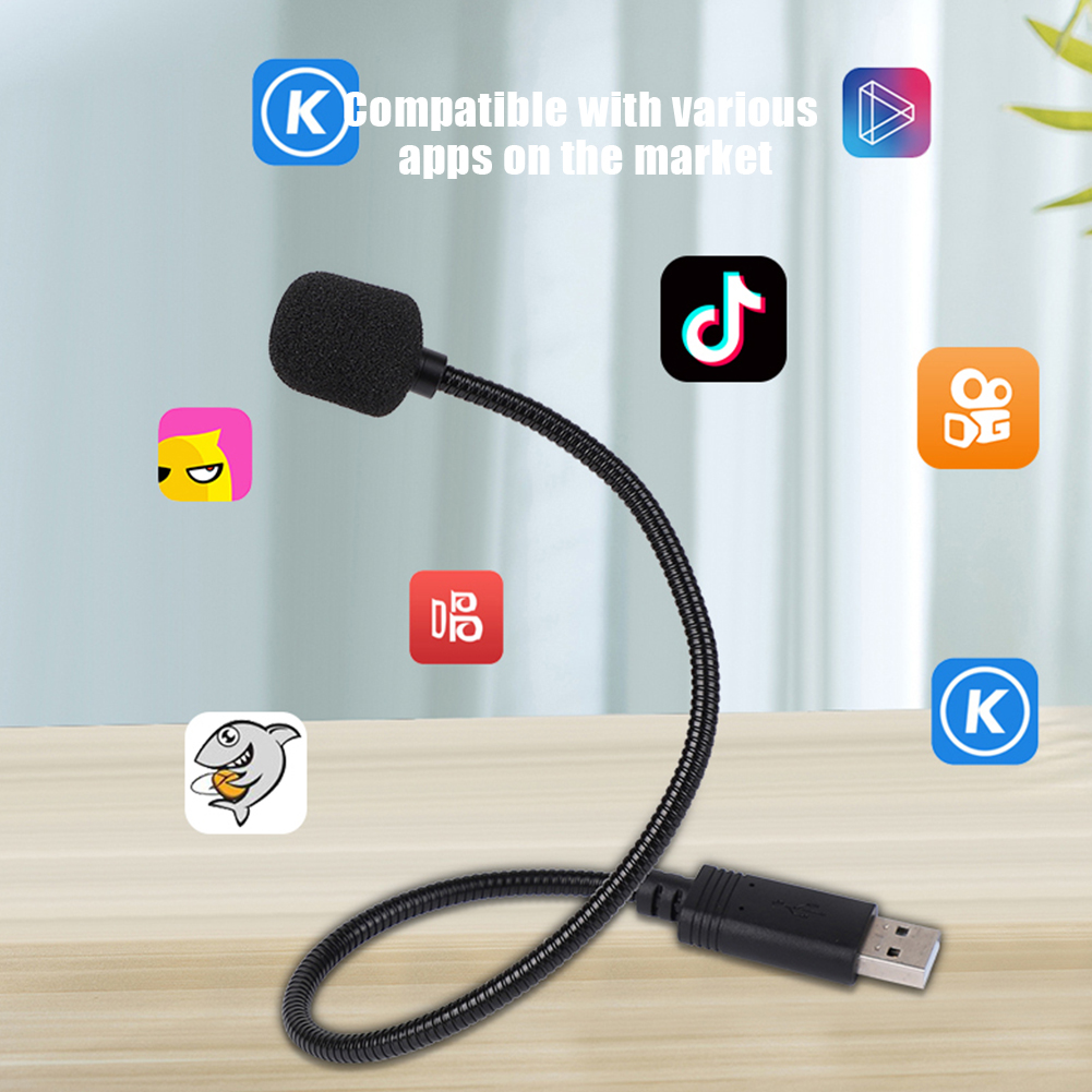 Adjustable USB Laptop Microphone 360 Degree Mic Anti-noise Mini Studio Speech Microphone for Desktop PC Condenser Microphone