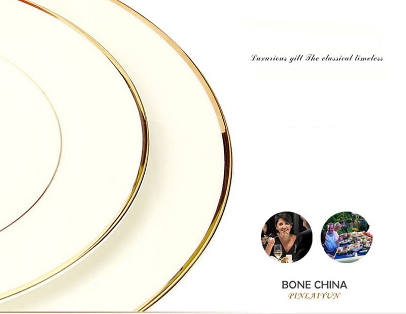 8+10 inch, real bone china dinner plate set, deccorative wedding plates, porcelain restaurant dishes tableware, borden servies