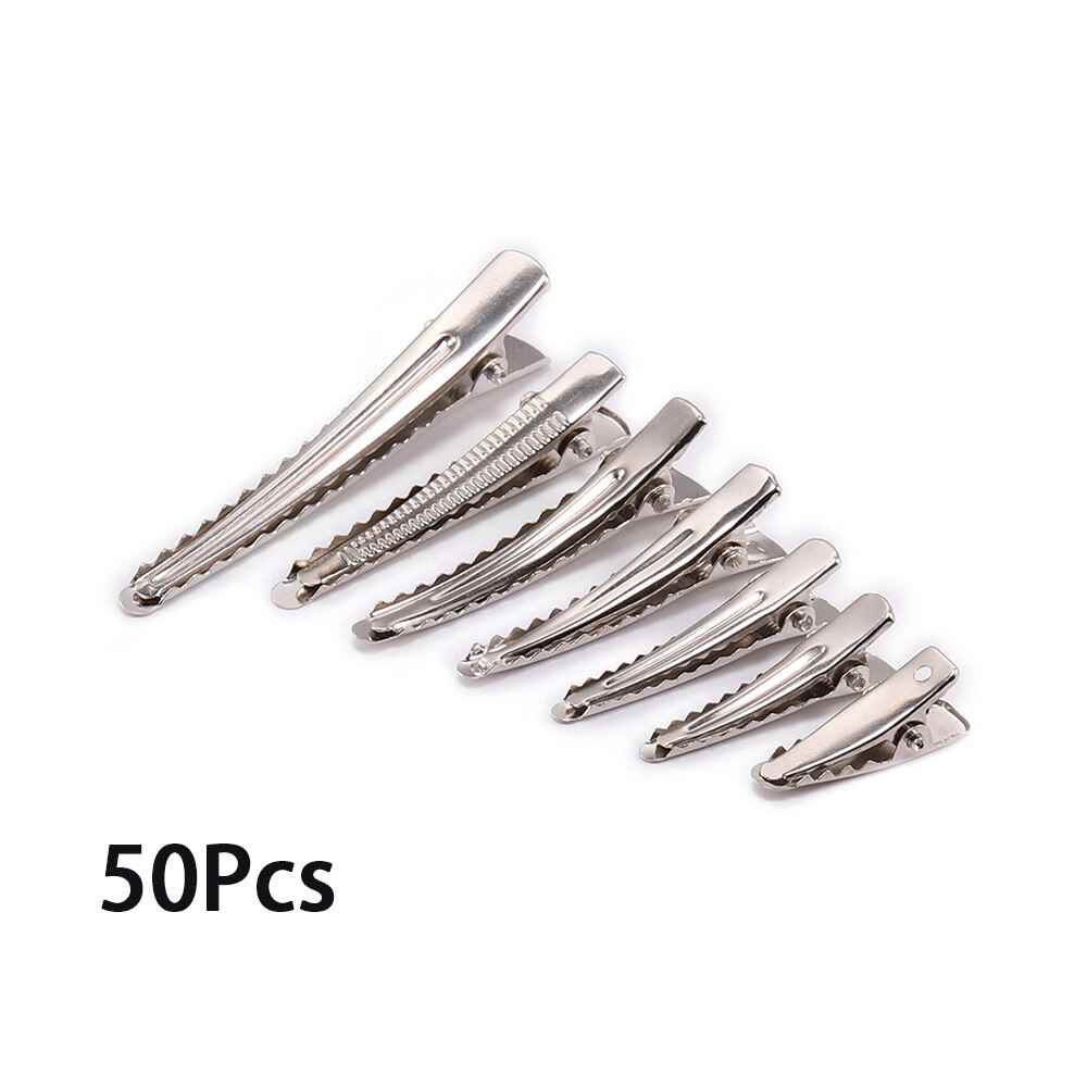 20-50 sztuk/partia 30/40/45/55/60mm klipy pojedyncze Prong Alligat spinka do włosów z zębami puste ustawienie dla DIY spinki do włosów tworzenia biżuterii bazy: 50PCS Rhodium / 6.0cm
