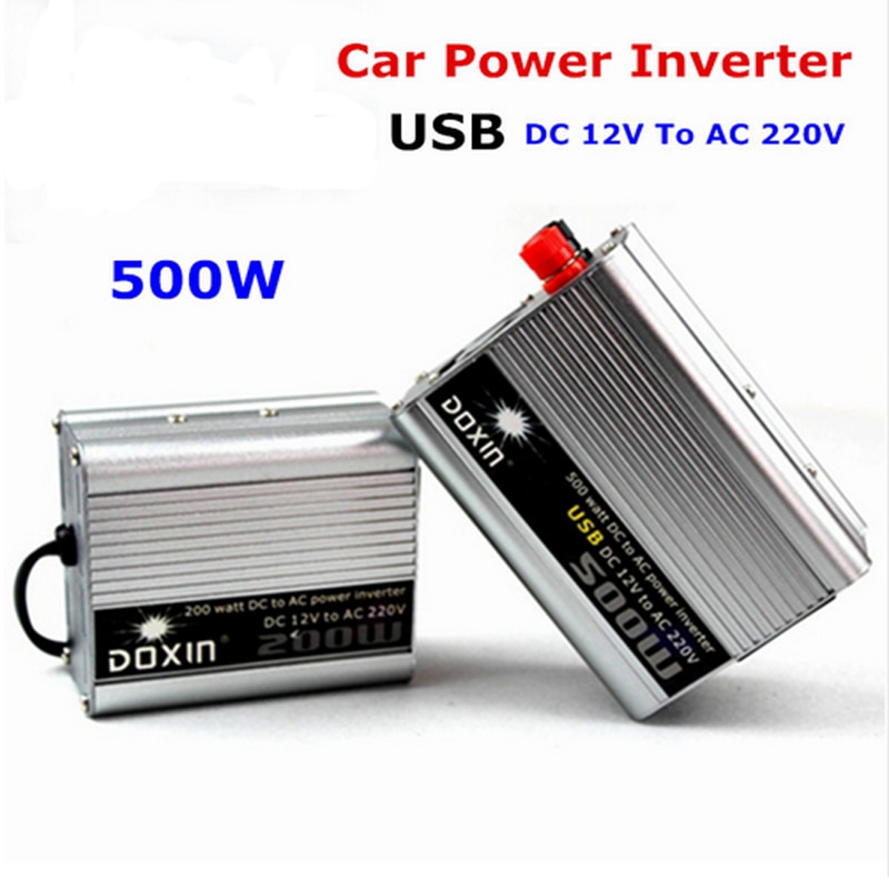 Bilens Strømomformer 500W - DC 12V til AC 220V - med USB-lader - Modifisert Sinusbølge