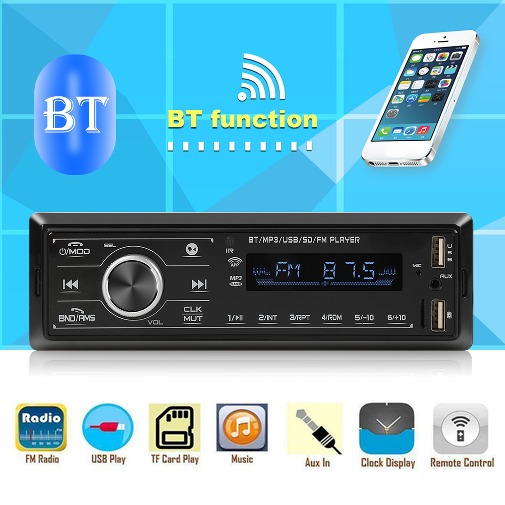 Multi-function Car Stereo MP3 Player Durable Bluetooth FM Radio Head Unit Media Receiver Auto Electronics Accessories