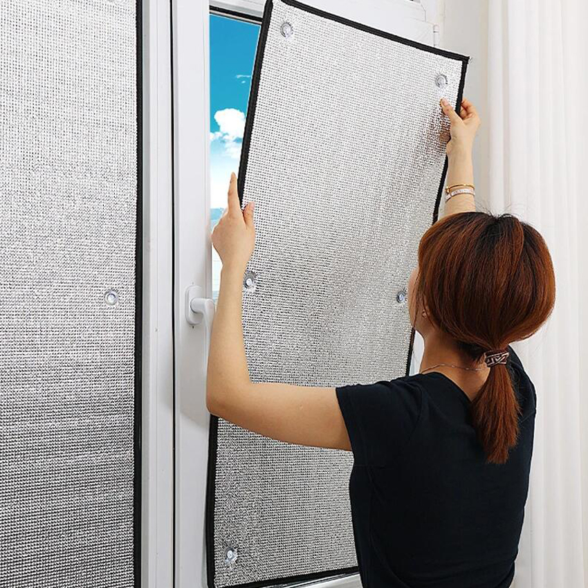 Film d'ombrage en feuille d'aluminium, anti-UV, pare-soleil, verre de bureau, film d'isolation thermique pour fenêtre de chambre, film de protection solaire en coton