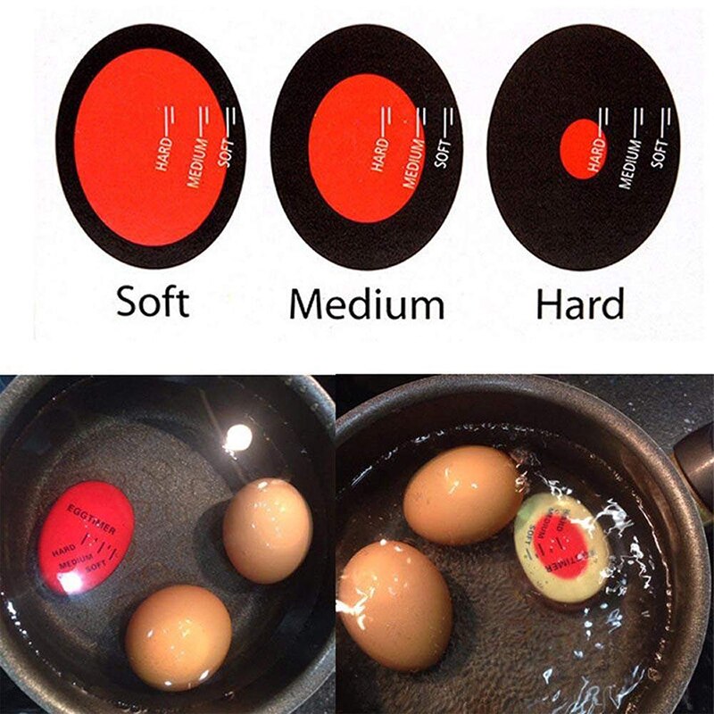 Perfekt äggklocka färg ändra röd timer verktyg mjuka hårdkokta ägg timer återanvändbar harts äggklocka matlagning kök prylar
