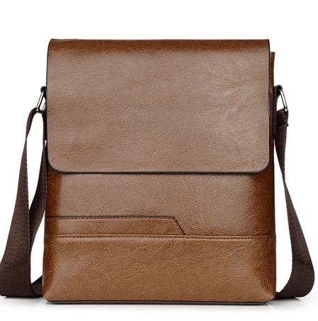 Heren schoudertas vintage leren messenger bags crossbody tassen heren eenvoudig casual zakelijk heren handtas: Khaki