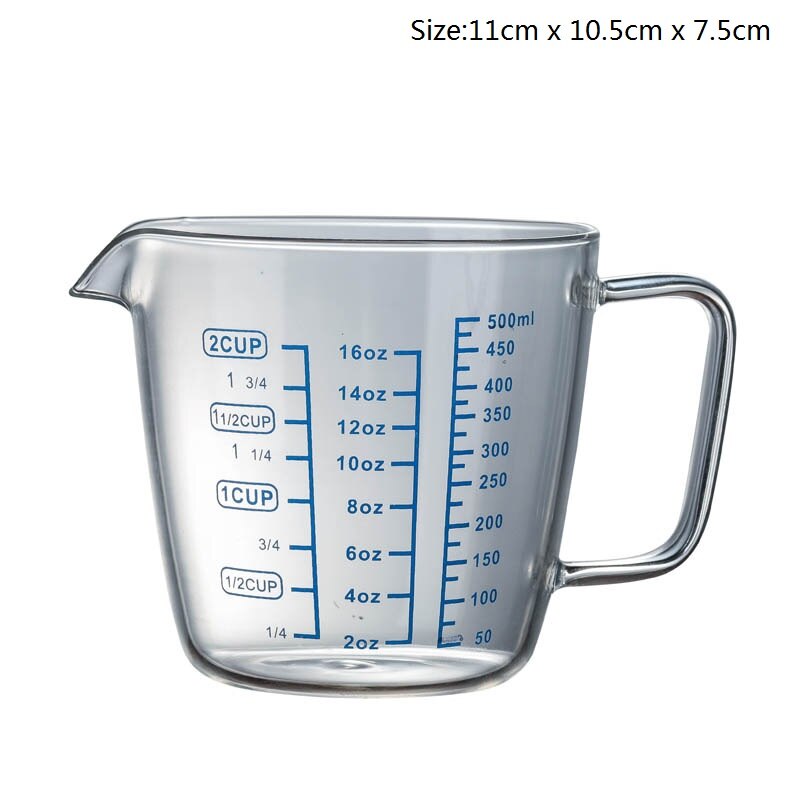 250/500 Ml Glazen Maatbeker Met Cover Schaal Jug Hittebestendig Melk Koffie Mok Magnetron Maatbeker keuken Accessoires: M-Without cover