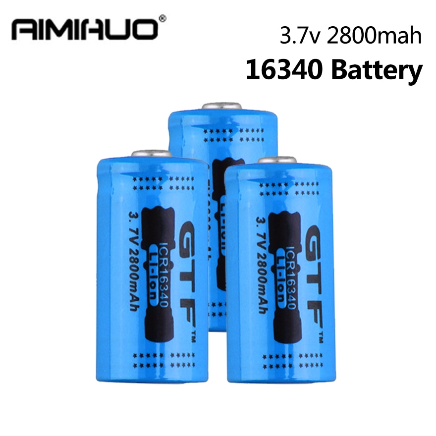 Batería de litio recargable ICR16340 16340, 2 20 piezas, 3,7 v, 2800mah, CR123A, 16340