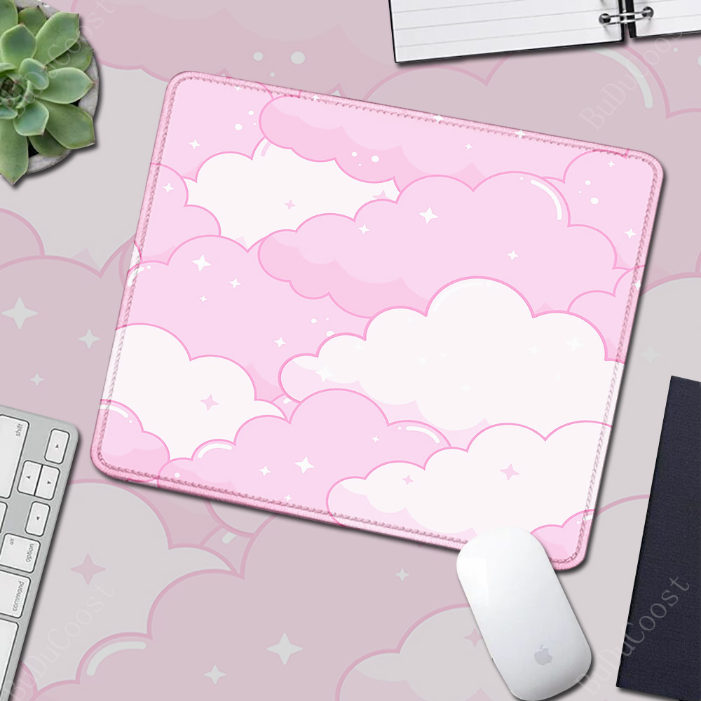 XS Bureaukleed Kawaii Roze Wolk Schattig Tafelkussen Gaming Kleine Muismatten Rubberen Toetsenbordmatten 18x22cm Antislip Beste keuze Muizen Pad: XXL / APRICOT