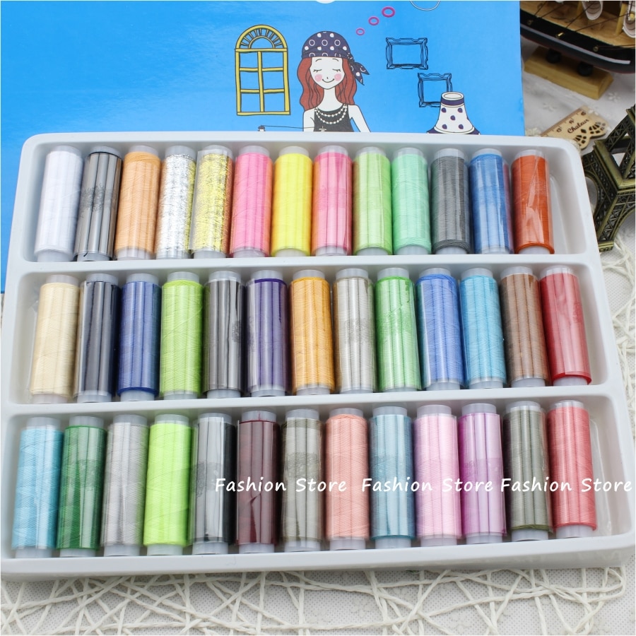 39roll/lot, 200 yard/roll, Mixed Color Sewing Thread Spolyester,Sewing Supplies For Hand Machine, Thread to sew