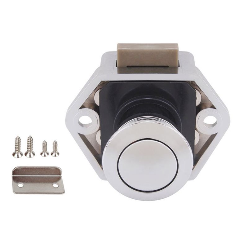 20mm autocamper bil push lock rv campingvogn båd skuffe låse knap låse: Grå