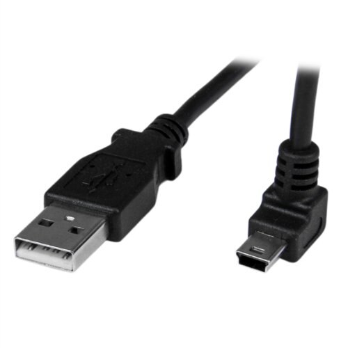27 cm Mini USB Kabel Cord-EEN te Up Hoek Mini B-Up Schuine Mini USB Kabel- zwart