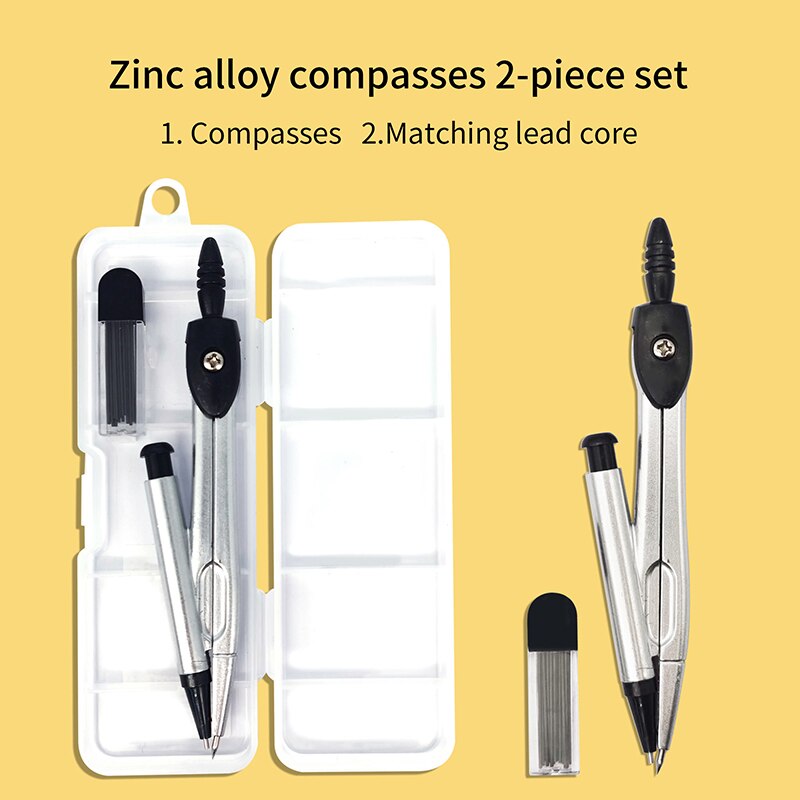 compasses ruler set triangle straightedge multifunctional math drawing caliper 2022 stationery school supplies: Black compass