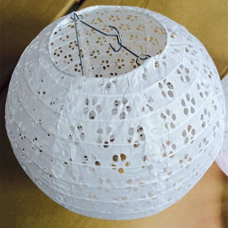 10-15-20-25-30-35-40cm White Hollow Out Round Chinese Paper Lantern Wedding Birthday Party Home Living Room Decoration Lampion: 10inch