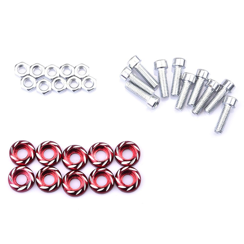 Auto Bout Univeral Aluminium 6mm Fasteners Washer Bumper Motor Concave Schroeven Washer Kentekenplaat Bouten Auto- styling