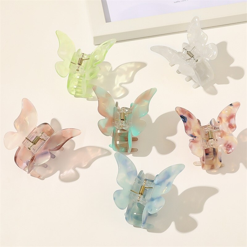 Pince à Cheveux Papillon Strass Cristal – Griffe Vintage Bronze, Coloris Multiples – Neuf Sans Boîte