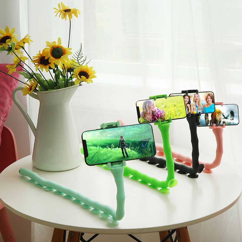 Linda oruga soporte perezoso sostenedor del teléfono móvil portátil flexible soporte para teléfono móvil de escritorio de la pared