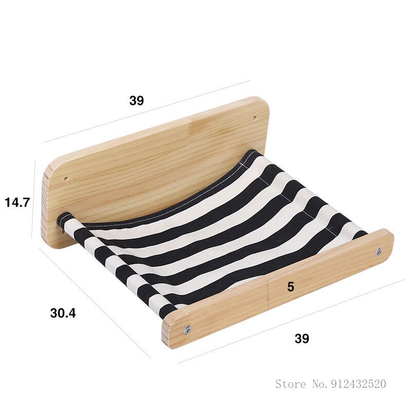 Solid wood cat climbing frame wall-mounted cat litter cat springboard plus velvet cat hammock cat toy whale graphic cat hammock