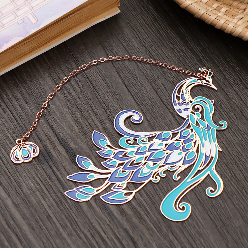 Chinese Style calligraphy and painting Bookmark Group Fan Book Clip Pagination Mark Metal Tassel Stationery School Office Supply