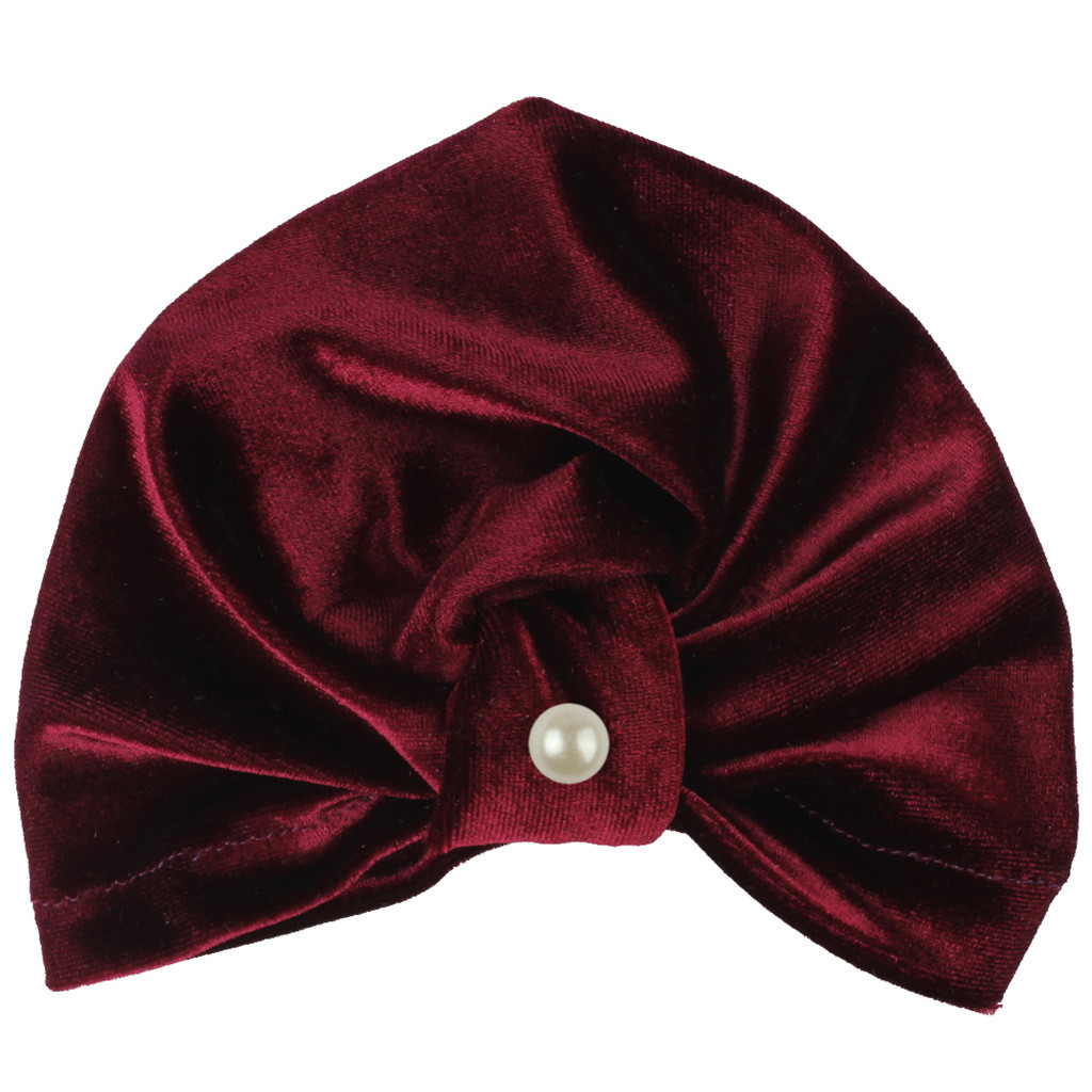 Gorro indio dorado de terciopelo con nudo para niños, Bandanas para niñas y bebés, turbante, diadema con bandas para la cabeza del cabello, accesorios, gorro, Z301: WE