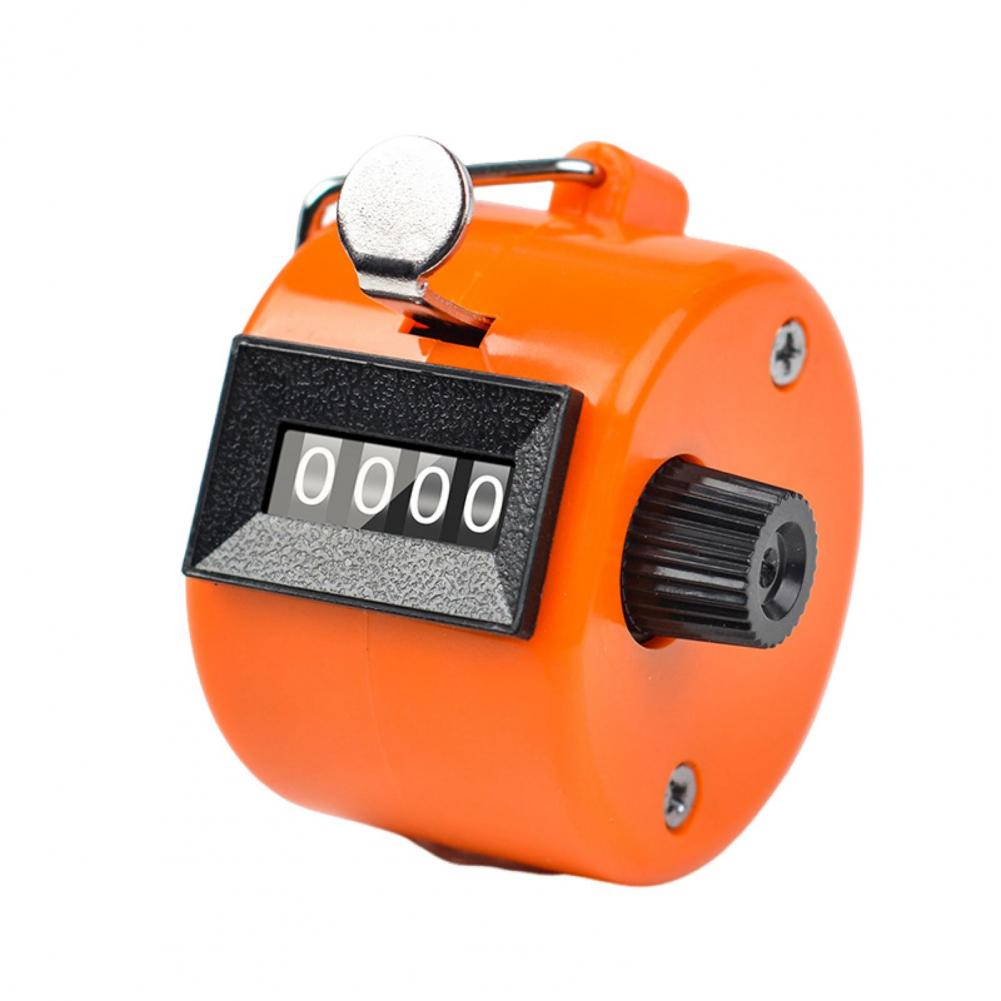 Metal Hand Tally Counter Clicker with 4 Digit Display No Battery Required Portable Mechanical Clicker Counter Sports Supply 만보기: Orange