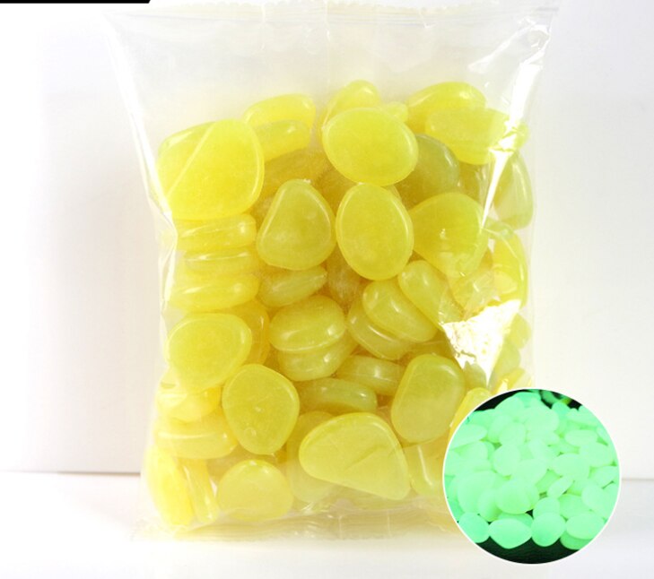 100 Pcs Tuin Decor Lichtgevende Speelgoed Stenen Glow In Dark Decoratieve Steentjes Outdoor Aquarium Decoratie Pebble Rotsen Aquarium: A4
