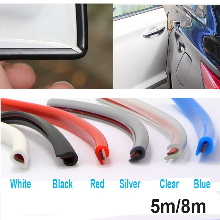 5M U Type Auto Strips Afdichting Scratch Protector Moulding Strip Bescherming Anti-Rub Deur Rand Rubber Strip Diy auto-Styling
