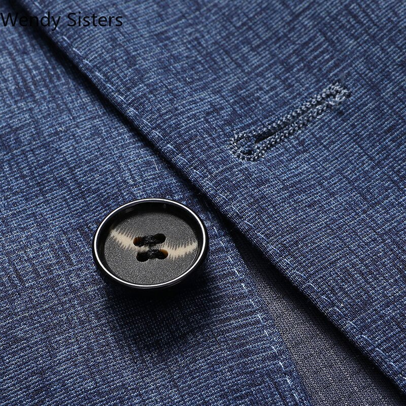 Brand Spring Mens Blazer Jacket Blue Light Business Slim Fit Casual Suits Exquisite Men Clothing 2022