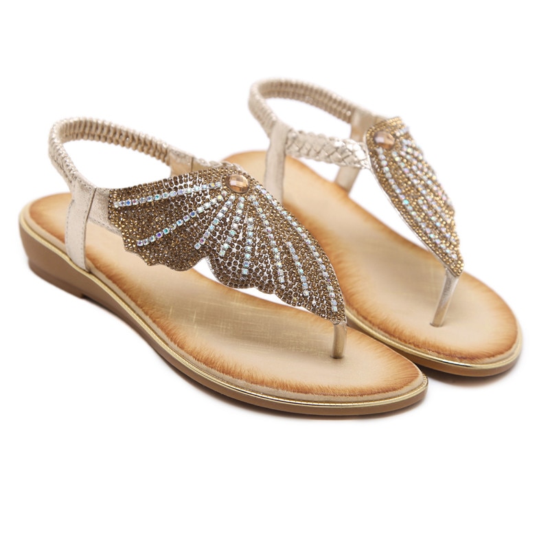 Fedonas strand sildebenssandaler kvinder fritidssko rhinestone kilehæle sommer kortfattede sko kvinde