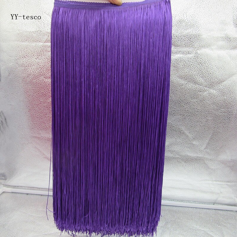 Yy-tesco 1 metrów 100 CM długi koronki Fringe wykończenia poliester Tassel Fringe przycinanie Latin sukienka etap ubrania akcesoria taśma koronkowa: purple