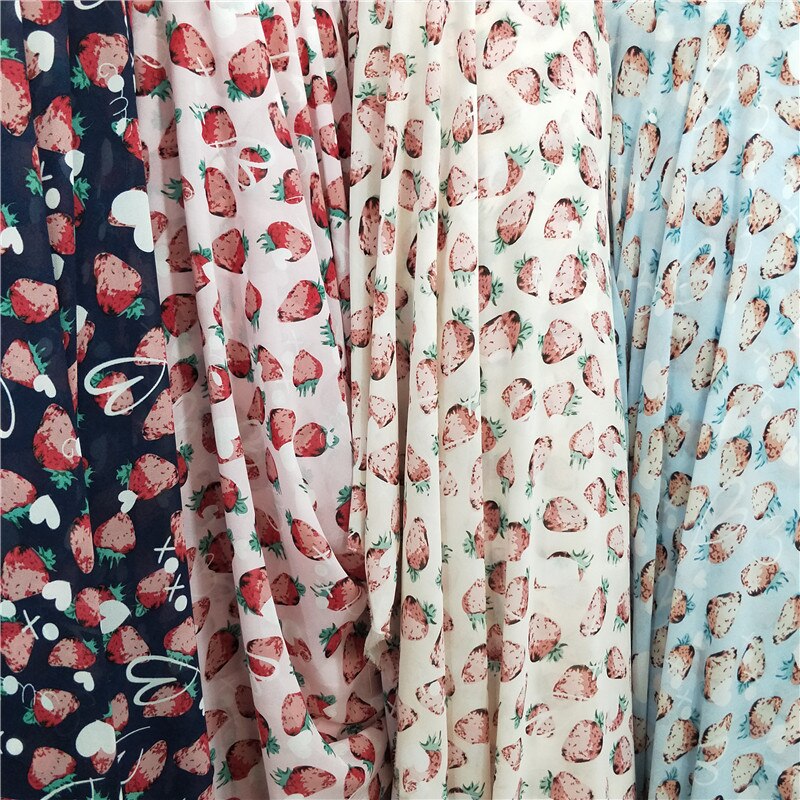 Sifonki mansikka ihana hawaii mekko materiaali sifonki kangas tee itse kangas sifonki tekstiili 1 piha