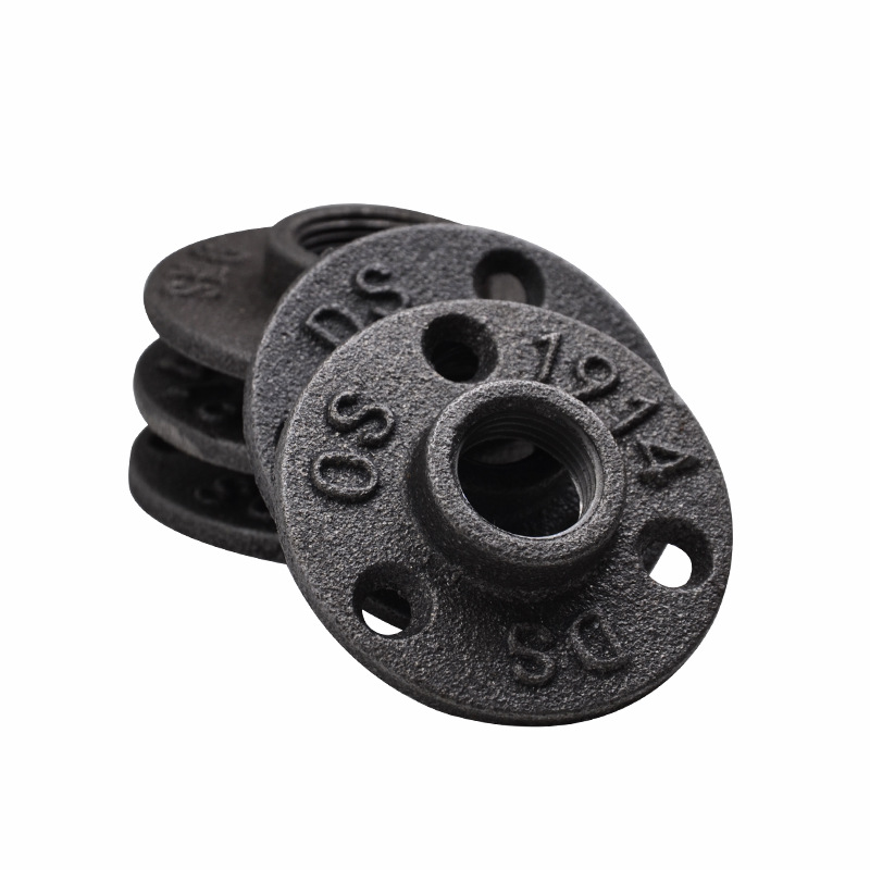 1pc Eisen Rohr Armaturen Zauberstab Halterung Boden Antike DN15 DN20 Flansch Stück Hardware- Werkzeug Gusseisen Flansche Gietijzeren buisleidingen: Lila / DN15