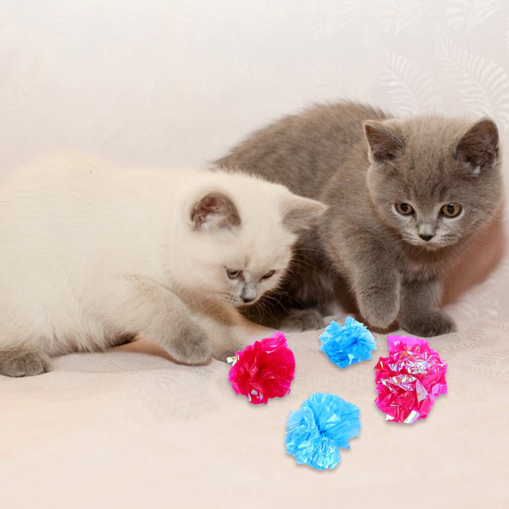 25 st roliga crinkle kattbollar kattljud prasslande boll husdjur retas tillbehör: Default Title