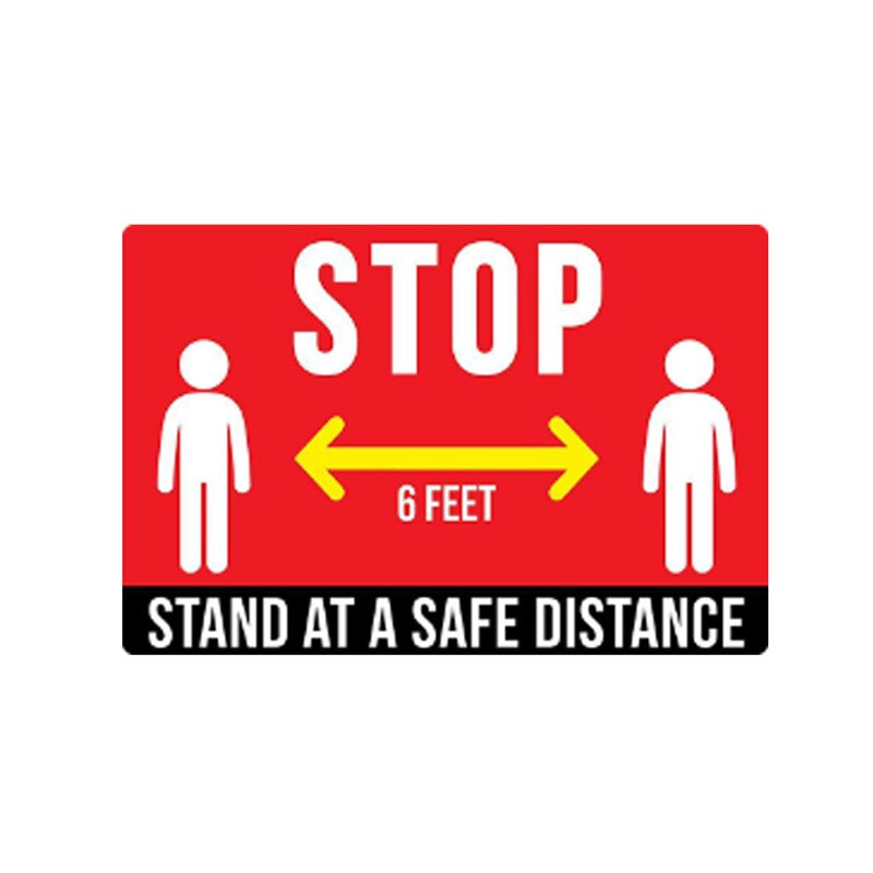 Public Warning Stickers Keep Distance Safety Warning Sign Adhesive Tapes DIY Sticker For Mall Store Factory School: T8