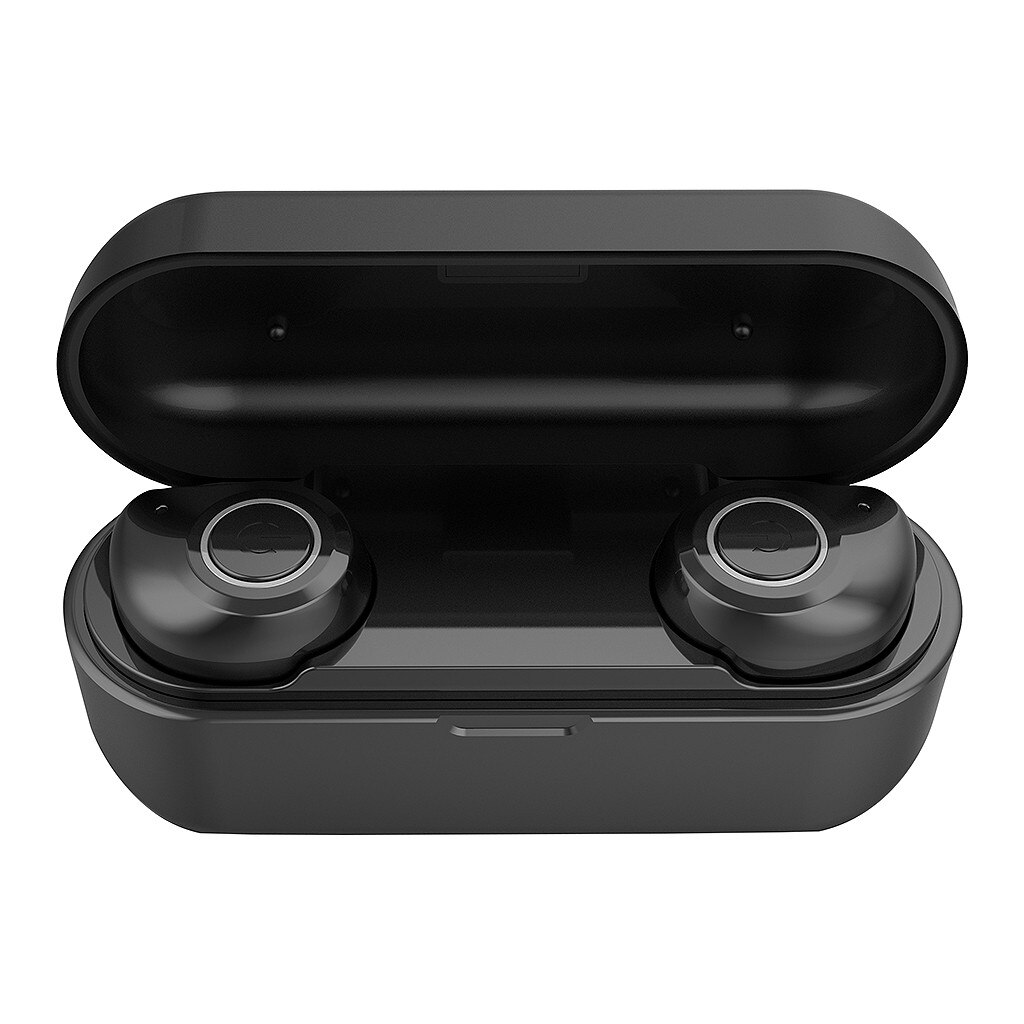 True Wireless stereo Bluetooth 5.0 Earbuds HiFi Stereo Earphone Wireless Stereo Earbuds with HD Microphone Earphone: Black 