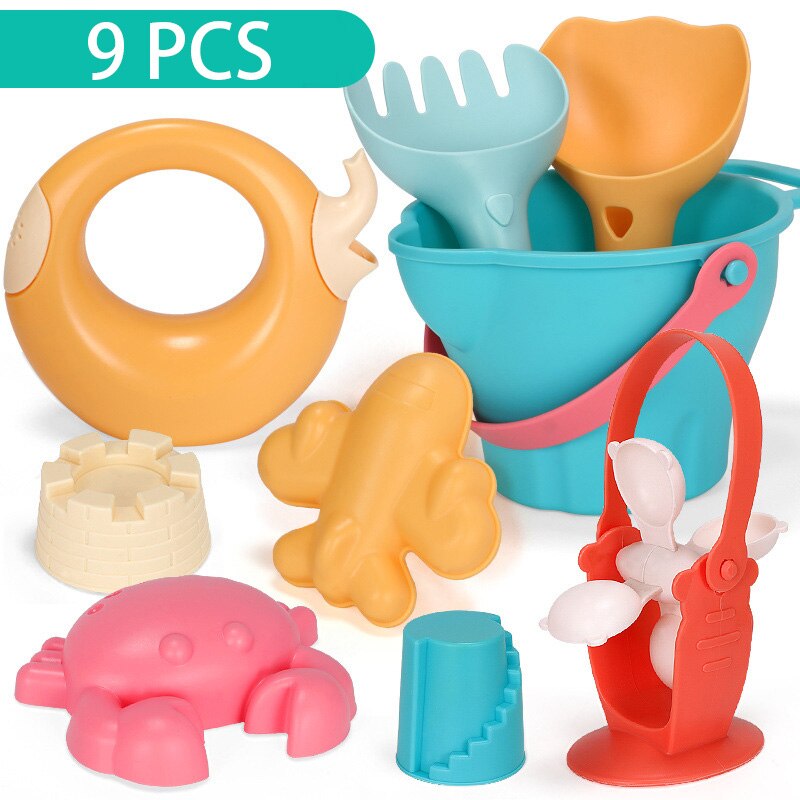 Baby Strand Speelgoed Kinderen Strand Spel Speelgoed Kinderen Zandbak Set Kit Speelgoed Voor Strand Spelen Zand Badkamer Water Spel winkelwagen: 9 PCS