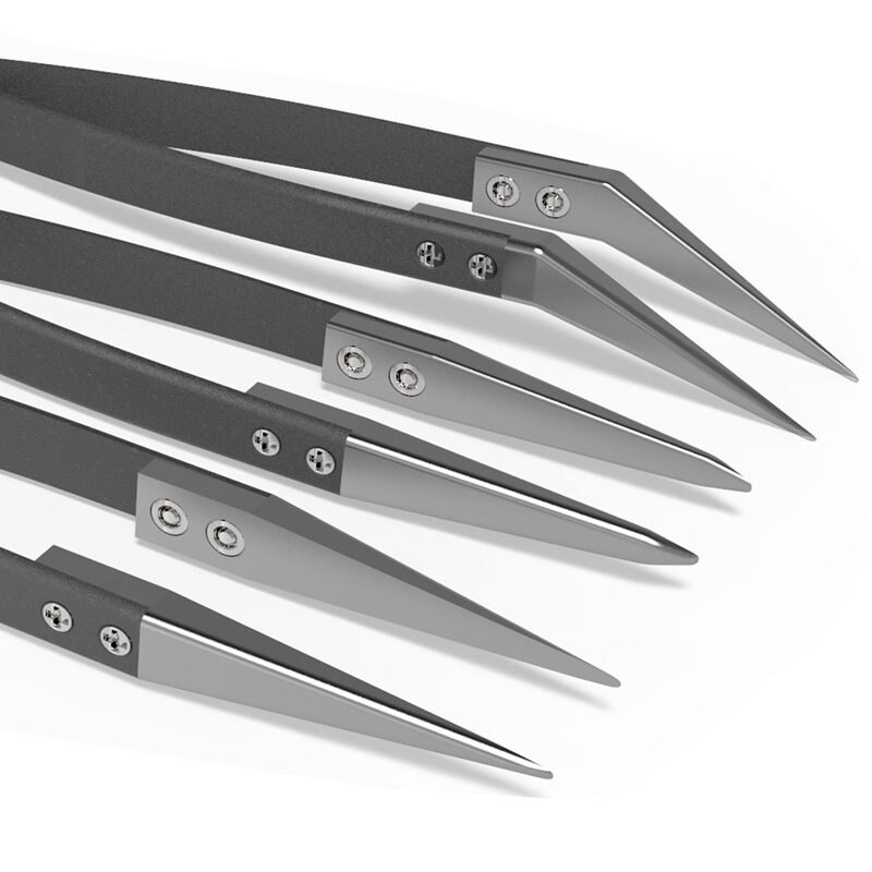 Black Ceramic Tweezers Set - Antistatic,Anticorrosion,Antinetic,Highly Heat Resistant(3Pack)